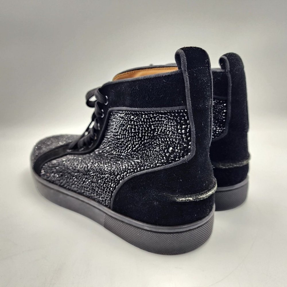 Christian Louboutin Louis Strass Swarovski High Top Sneakers Blk Men US 10/EU 43 - Picture 10 of 16
